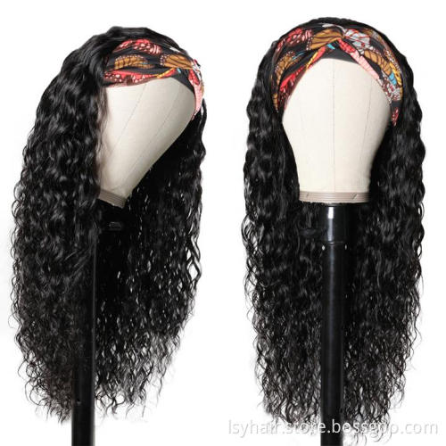 Wholesale Headband Wigs Human Hair Water Wave Wigs 100% Unprocessed Brazilian Remy Hair